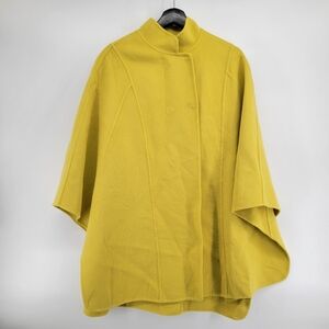 St. John Stylish Yellow Cape Coat wool angora cashmere Size Small